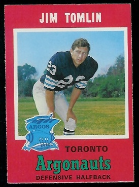 Jim Tomlin 1971 O-Pee-Chee CFL football card