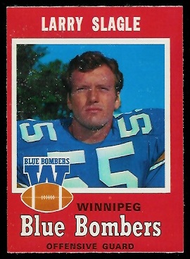 Larry Slagle 1971 O-Pee-Chee CFL football card