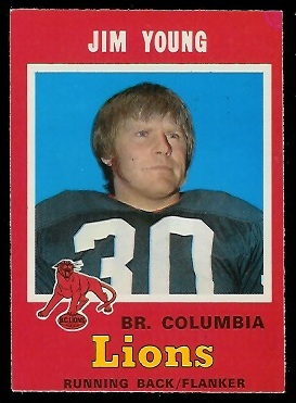 Jim Young 1971 O-Pee-Chee CFL football card