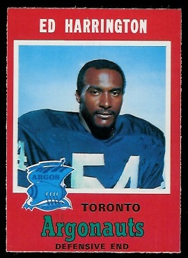 Ed Harrington 1971 O-Pee-Chee CFL football card