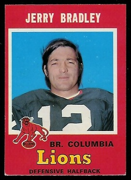 Jerry Bradley 1971 O-Pee-Chee CFL football card