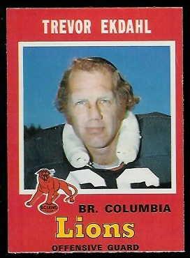 Trevor Ekdahl 1971 O-Pee-Chee CFL football card