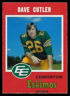 Dave Cutler 1971 O-Pee-Chee CFL football card