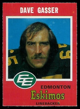 Dave Gasser 1971 O-Pee-Chee CFL football card