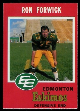 Ron Forwick 1971 O-Pee-Chee CFL football card