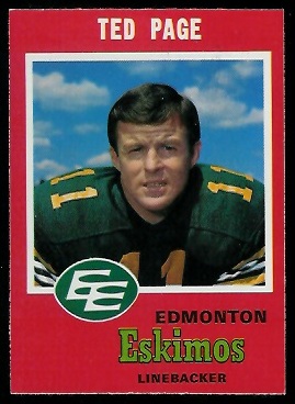 Ted Page 1971 O-Pee-Chee CFL football card