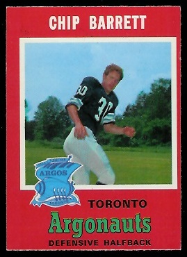 Chip Barrett 1971 O-Pee-Chee CFL football card