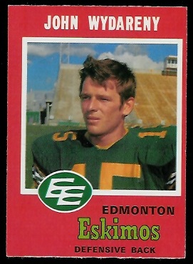 John Wydareny 1971 O-Pee-Chee CFL football card