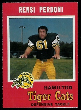 Renso Perdoni 1971 O-Pee-Chee CFL football card Renso Perdoni 1971 O-Pee-Chee CFL football card
