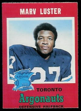 Marv Luster 1971 O-Pee-Chee CFL football card Marv Luster 1971 O-Pee-Chee CFL football card