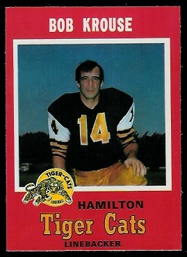 Bob Krouse 1971 O-Pee-Chee CFL football card