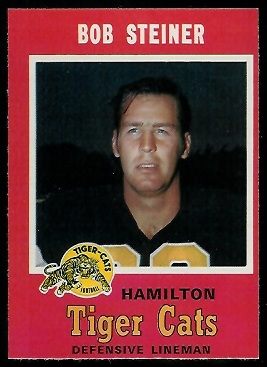 Bob Steiner 1971 O-Pee-Chee CFL football card