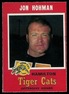 Jon Hohman 1971 O-Pee-Chee CFL football card