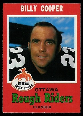 Billy Cooper 1971 O-Pee-Chee CFL football card