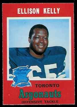 Ellison Kelly 1971 O-Pee-Chee CFL football card Ellison Kelly 1971 O-Pee-Chee CFL football card