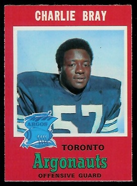 Charlie Bray 1971 O-Pee-Chee CFL football card