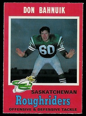 Don Bahnuik 1971 O-Pee-Chee CFL football card