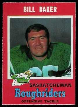 Bill Baker 1971 O-Pee-Chee CFL football card