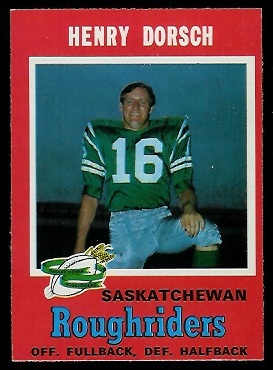 Henry Dorsch 1971 O-Pee-Chee CFL football card