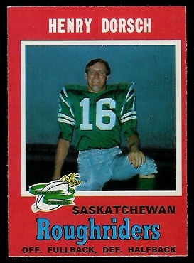 Henry Dorsch 1971 O-Pee-Chee CFL football card