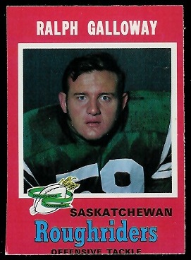 Ralph Galloway 1971 O-Pee-Chee CFL football card