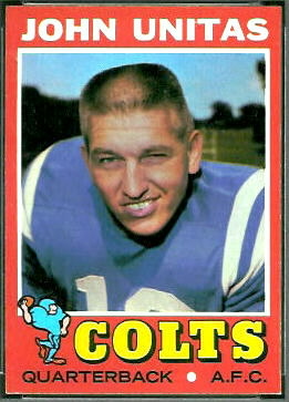 John Unitas 1971 Topps football card