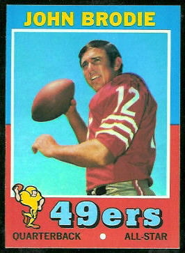 John Brodie 1971 Topps football card