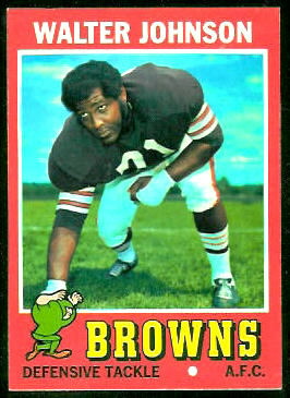 Walter Johnson 1971 Topps football card Walter Johnson 1971 Topps football card