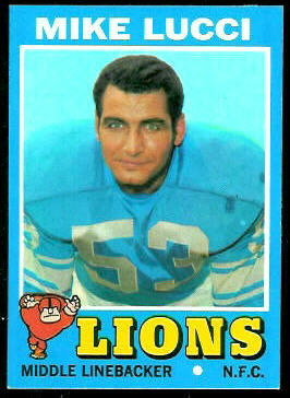 Mike Lucci 1971 Topps football card