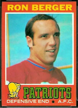 Ron Berger 1971 Topps football card