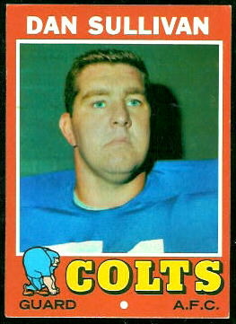 Dan Sullivan 1971 Topps football card