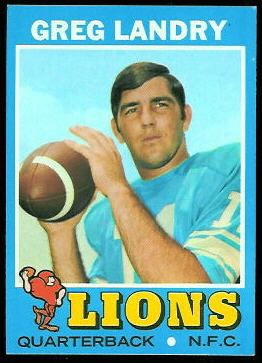 Greg Landry 1971 Topps football card