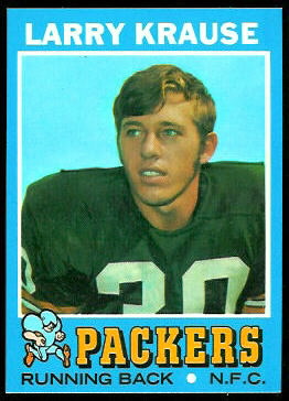 Larry Krause 1971 Topps football card