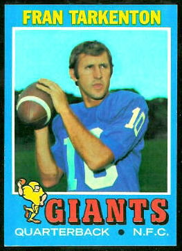 Fran Tarkenton 1971 Topps football card