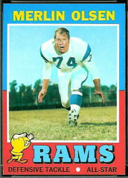 Merlin Olsen 1971 Topps football card Merlin Olsen 1971 Topps football card