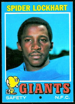 Spider Lockhart 1971 Topps football card