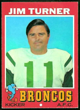 Jim Turner 1971 Topps football card