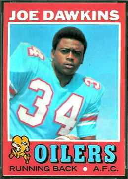 Joe Dawkins 1971 Topps football card