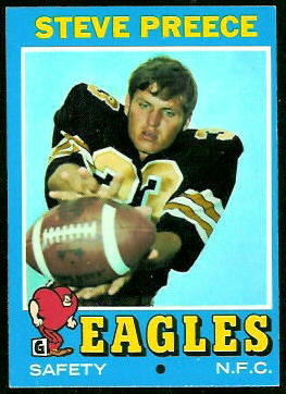 Steve Preece 1971 Topps football card