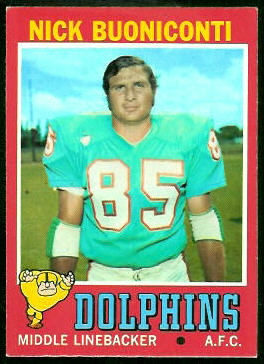 Nick Buoniconti 1971 Topps football card