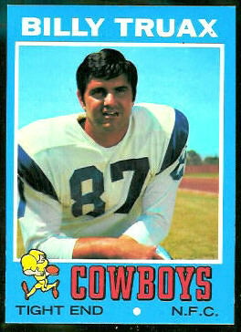 Billy Truax 1971 Topps football card