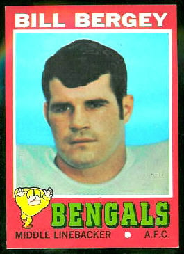 Bill Bergey 1971 Topps football card