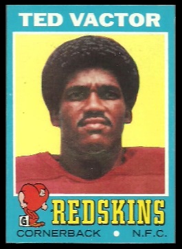 Ted Vactor 1971 Topps football card