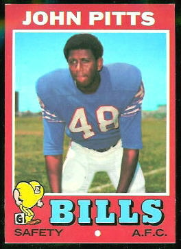 John Pitts 1971 Topps football card