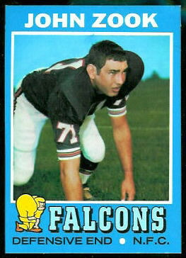 John Zook 1971 Topps football card