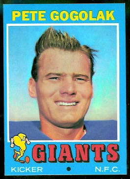 Pete Gogolak 1971 Topps football card