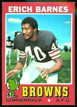 Erich Barnes 1971 Topps football card