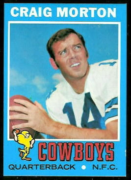 Craig Morton 1971 Topps football card