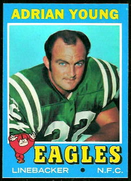 Adrian Young 1971 Topps football card