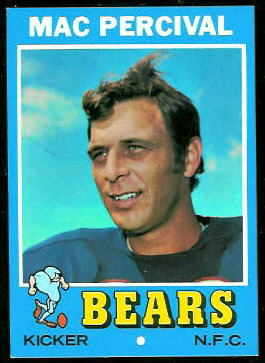 Mac Percival 1971 Topps football card